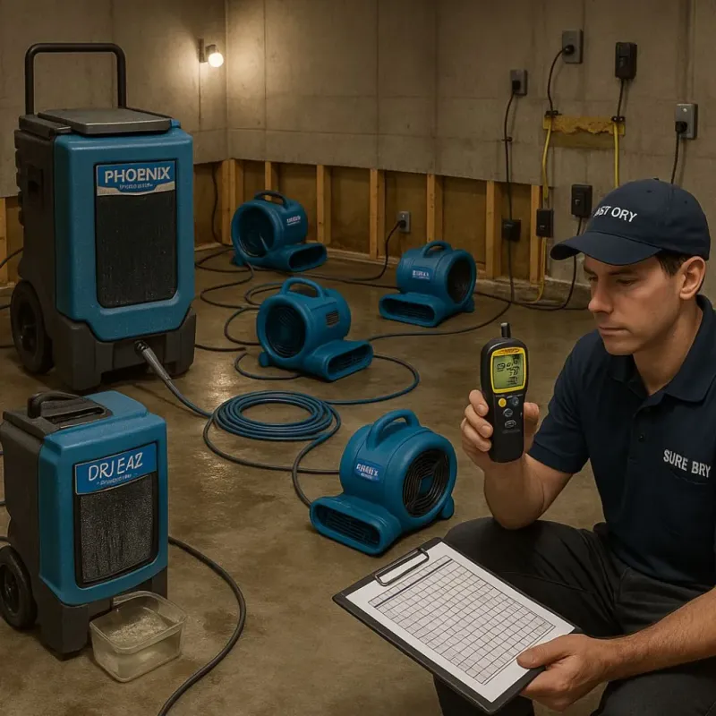 Structural Drying and Dehumidification process in Monticello, IN